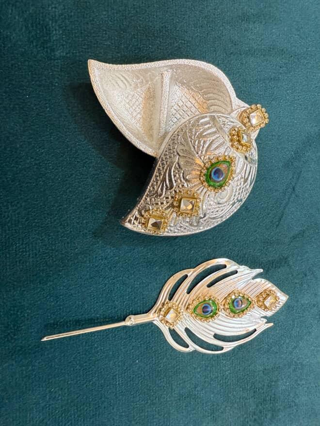 Roli Chawal Chopda with Peacock Tilak stick