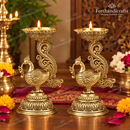 Peacock Diya set of 2