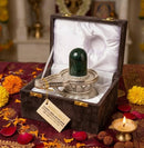 Rose Quartz/ Jade Stone Lingam with White Metal Shivling&nbsp;