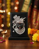Silver Plated Krishna face idol