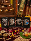 Silver Plated Krishna face idol
