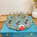 German silver Tray & glass set
