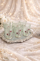 German silver Tray & glass set