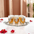 German silver Tray & glass set